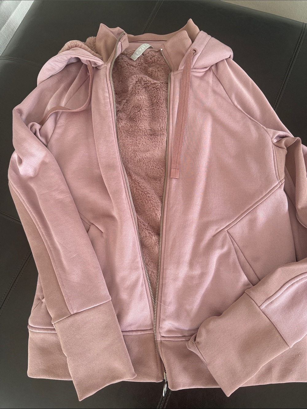 Athleta Dusty Pink Faux Fur-Lined Womens’s Hooded Jacket